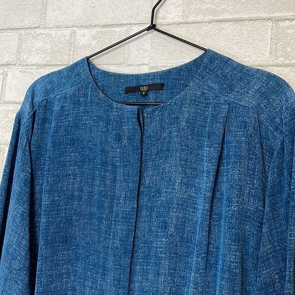 Tibi Button Down Silk 3/4 Sleeve Blouse 6 - Picture 2 of 5